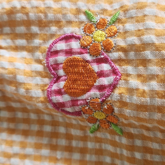 2B Real, Girl's sz4T, Gingham Dress, Pink&White,Orange&White  Check w Appliques - Picture 12 of 13